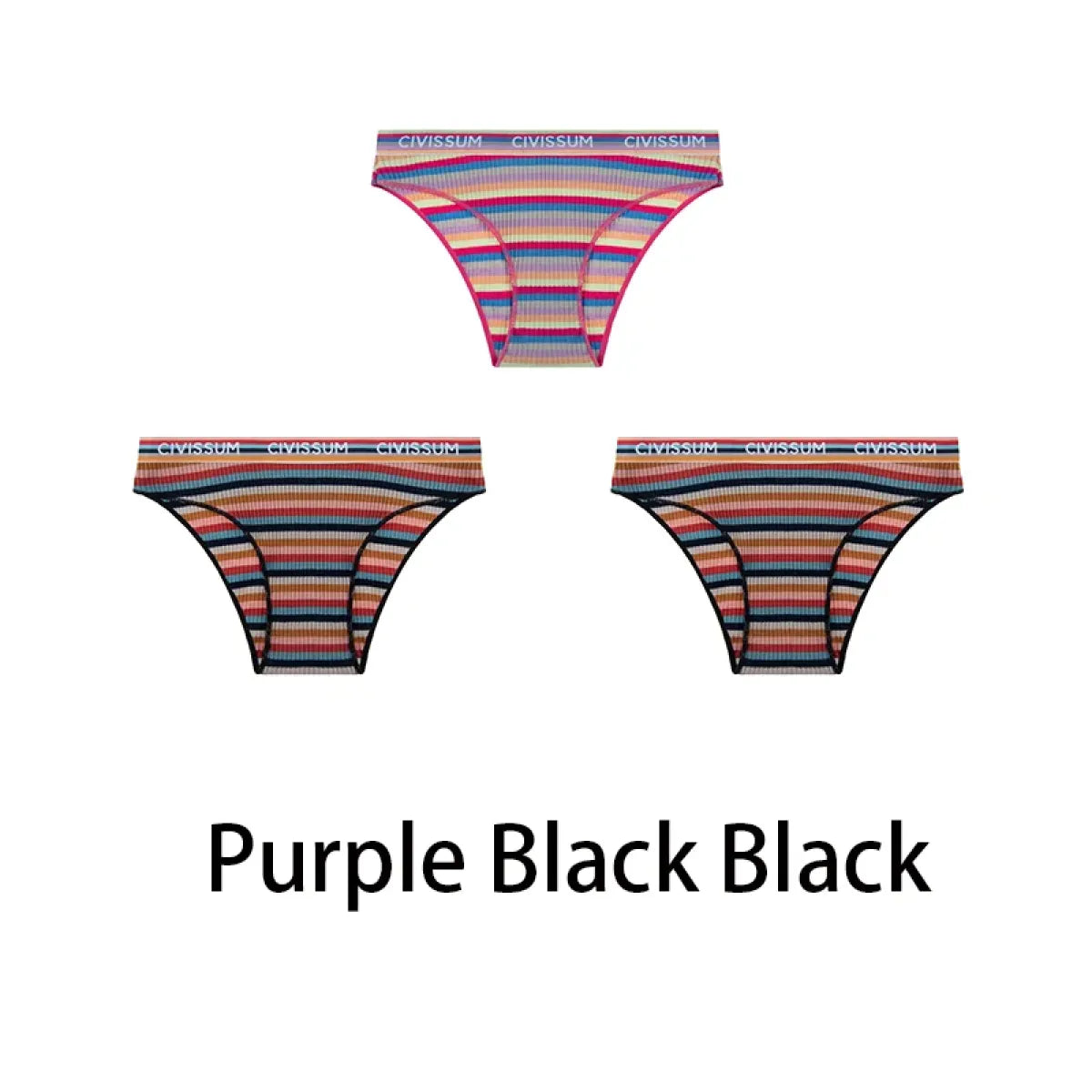 Multicolored Pastel Striped Cotton Panties - Women’s Clothing & Accessories - Panties - 18