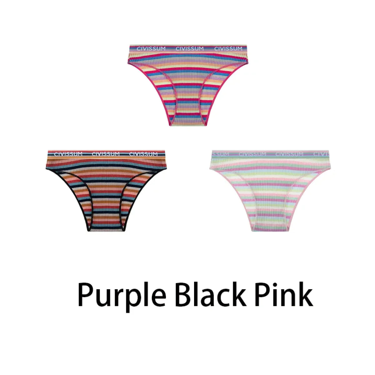 Multicolored Pastel Striped Cotton Panties - Women’s Clothing & Accessories - Panties - 19