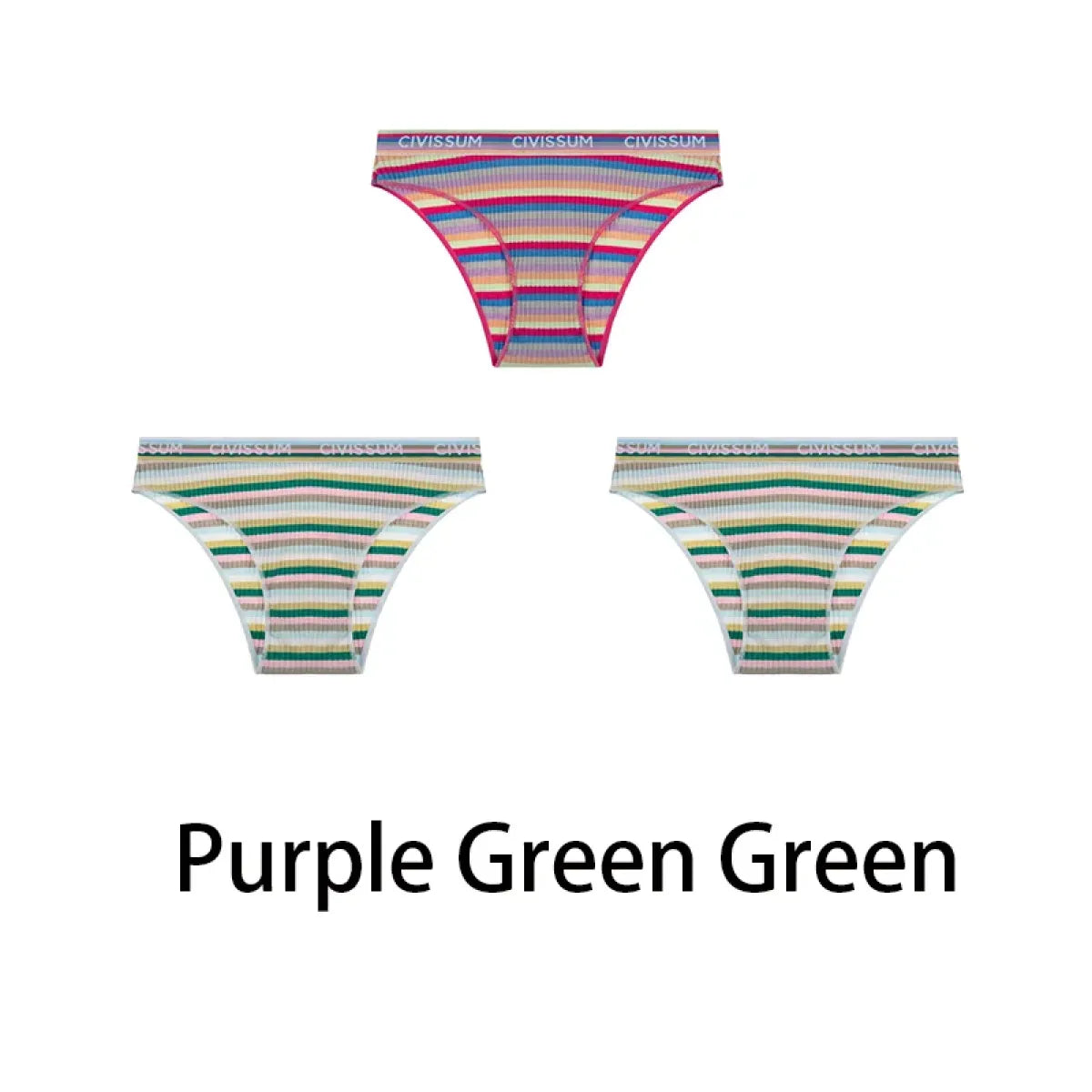 Multicolored Pastel Striped Cotton Panties - Women’s Clothing & Accessories - Panties - 22