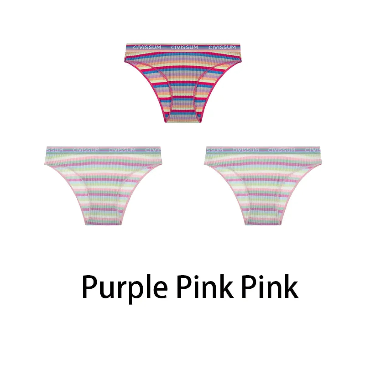Multicolored Pastel Striped Cotton Panties - Women’s Clothing & Accessories - Panties - 25