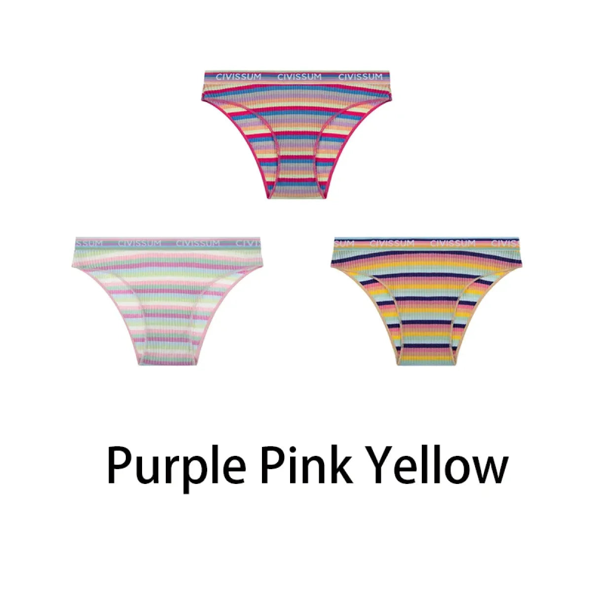 Multicolored Pastel Striped Cotton Panties - Women’s Clothing & Accessories - Panties - 26