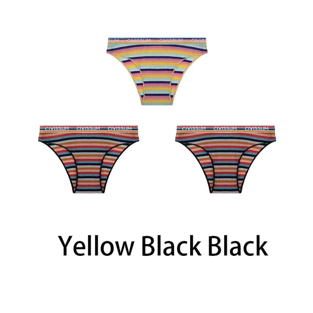 Multicolored Pastel Striped Cotton Panties - Women’s Clothing & Accessories - Panties - 27
