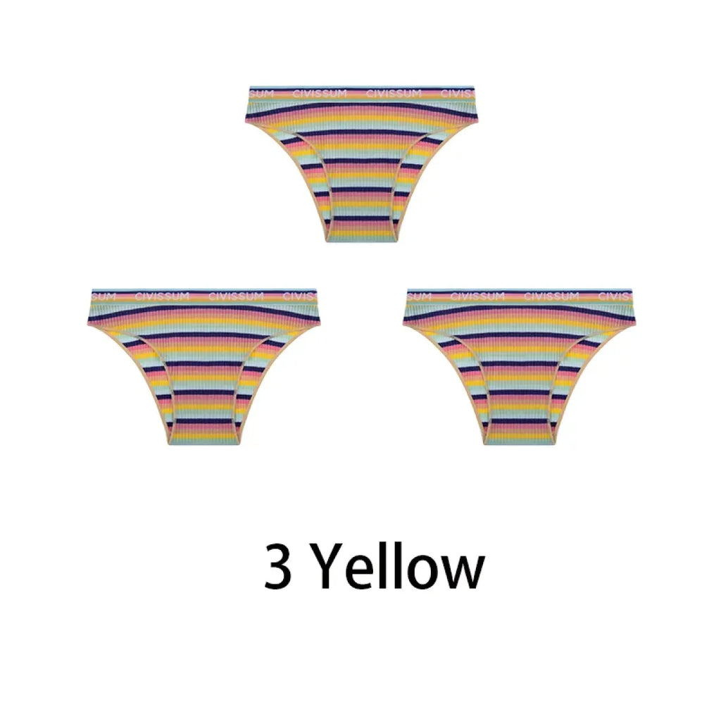 Multicolored Pastel Striped Cotton Panties - Women’s Clothing & Accessories - Panties - 31