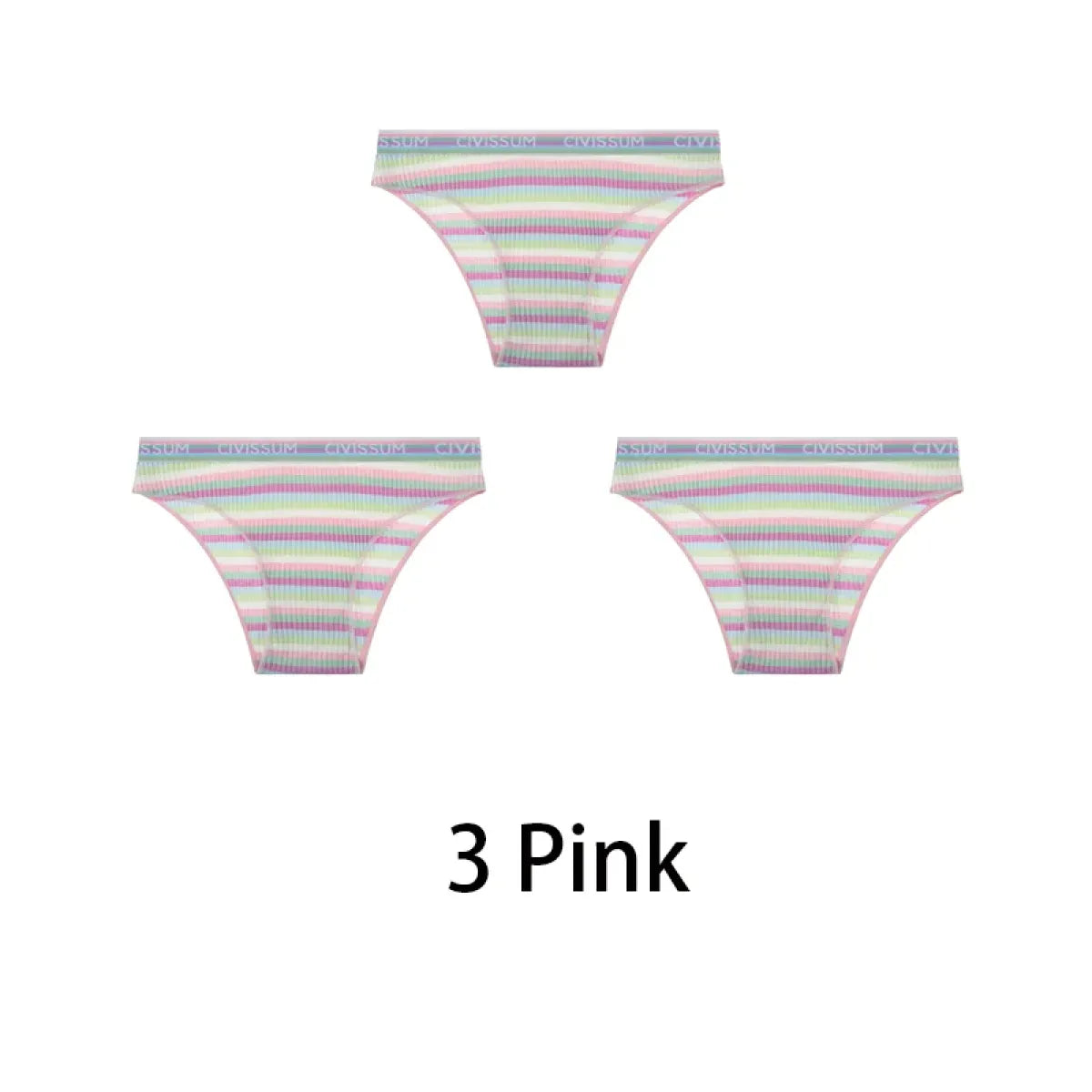Multicolored Pastel Striped Cotton Panties - Women’s Clothing & Accessories - Panties - 34