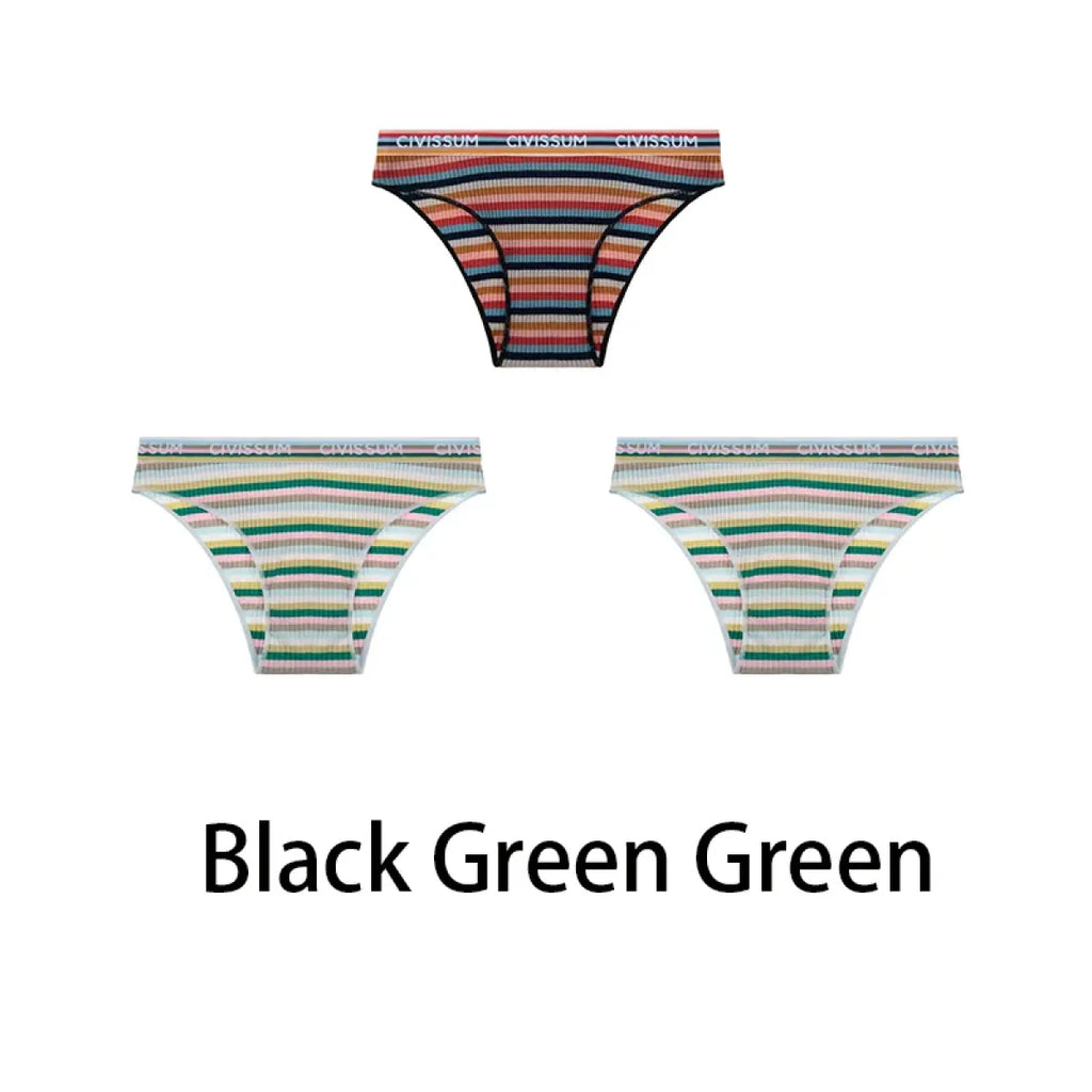 Multicolored Pastel Striped Cotton Panties - Women’s Clothing & Accessories - Panties - 7