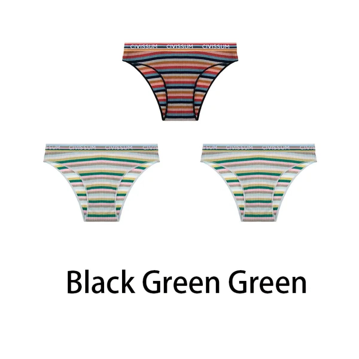 Multicolored Pastel Striped Cotton Panties - Women’s Clothing & Accessories - Panties - 7