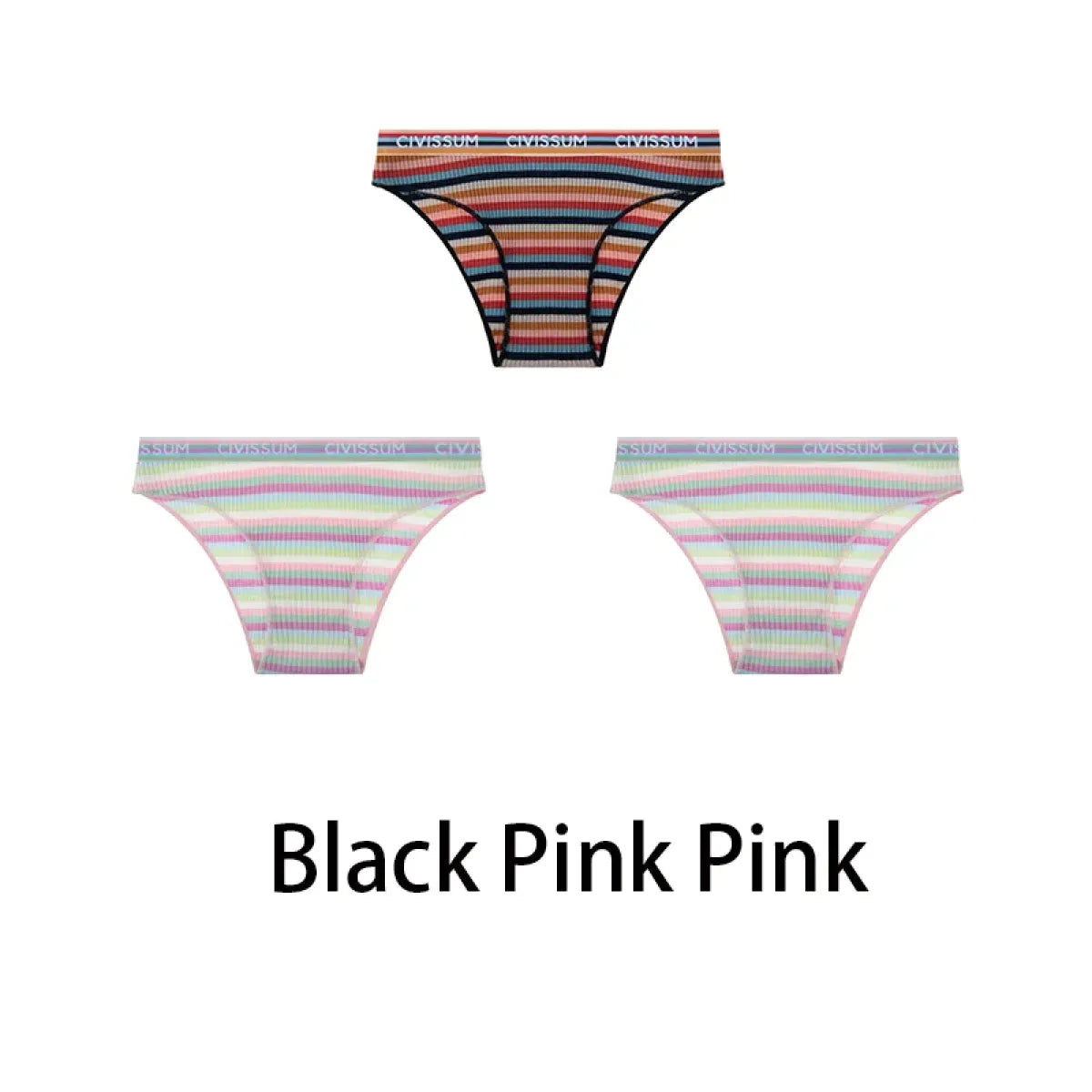 Multicolored Pastel Striped Cotton Panties - Women’s Clothing & Accessories - Panties - 8