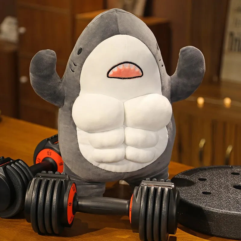 40CM Muscle Shark Plush Doll - Cartoon Strong Shark Stuffed Toy - All Products - Stuffed Animals - 2 - 2024