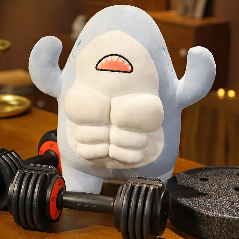 40CM Muscle Shark Plush Doll - Cartoon Strong Shark Stuffed Toy - All Products - Stuffed Animals - 3 - 2024