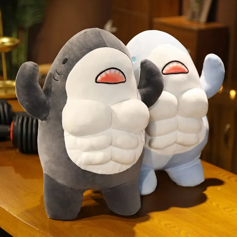 40CM Muscle Shark Plush Doll - Cartoon Strong Shark Stuffed Toy - Christmas - 1