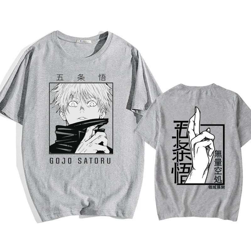 Mystic Gaze Oversized Tee – Anime-Inspired Graphic Streetwear - Gray / XL - T-Shirts - Shirts & Tops - 5 - 2024