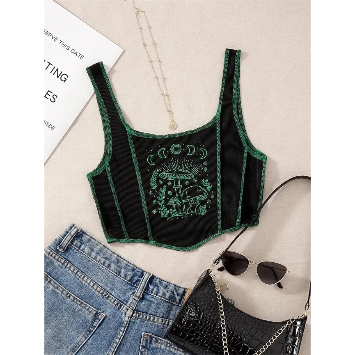 Mystical Mushroom Corset Tank - Women’s Clothing & Accessories - 1