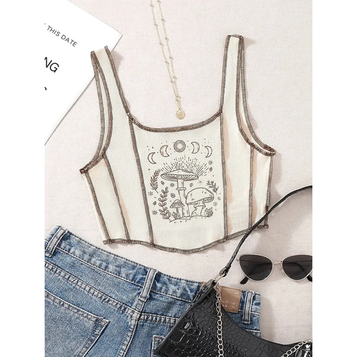 Mystical Mushroom Corset Tank - Women’s Clothing & Accessories - 8