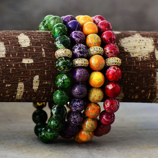 Natural Stone Beaded Bracelet - Women’s Jewelry - Bracelets - 2 - 2024