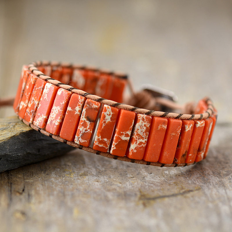 Natural Stone Bracelet - Orange / One Size - Women’s Jewelry - Bracelets - 1 - 2024