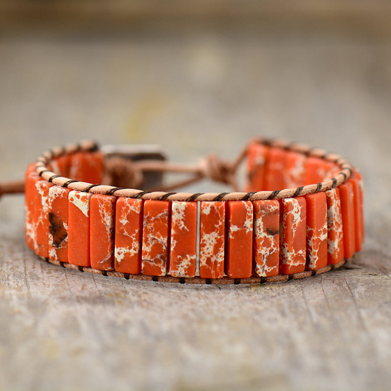 Natural Stone Bracelet - Orange / One Size - Women’s Jewelry - Bracelets - 2 - 2024