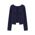 Navy Knit Cutout Sweater & White Peplum Top – Harajuku Set - Sweaters - Sets - 3