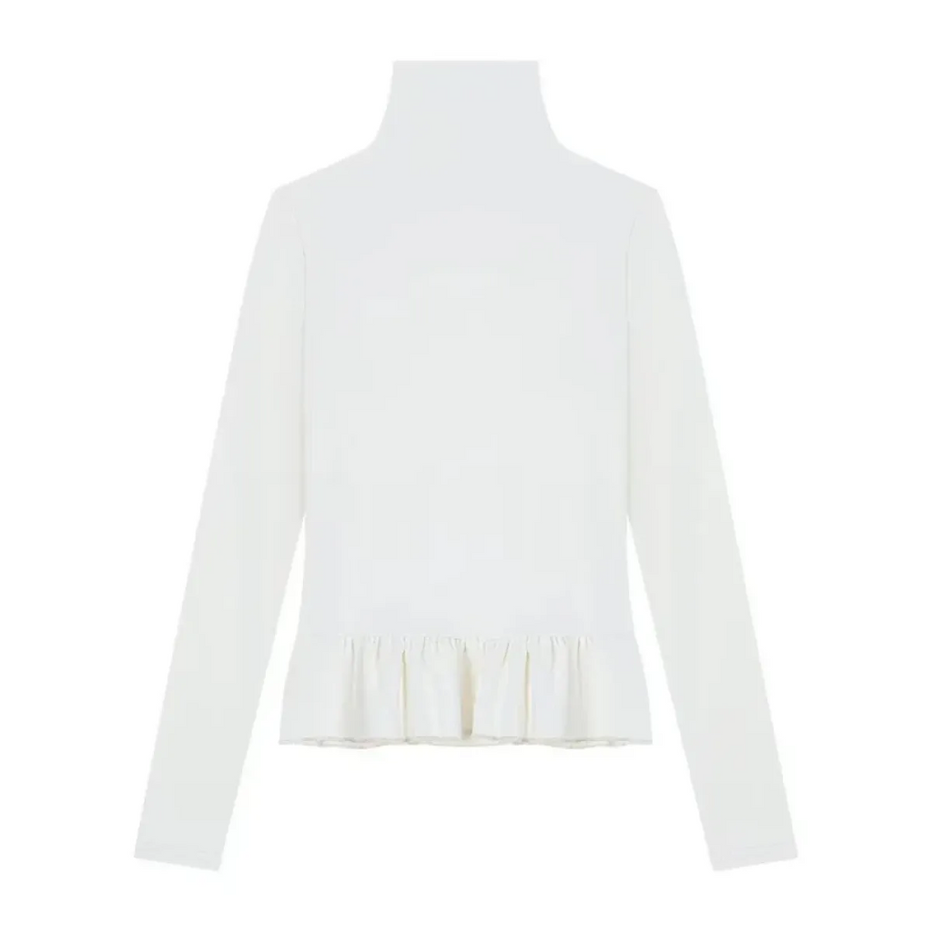 Navy Knit Cutout Sweater & White Peplum Top – Harajuku Set - Sweaters - Sets - 4