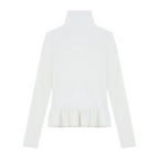 Navy Knit Cutout Sweater & White Peplum Top – Harajuku Set - Sweaters - Sets - 4