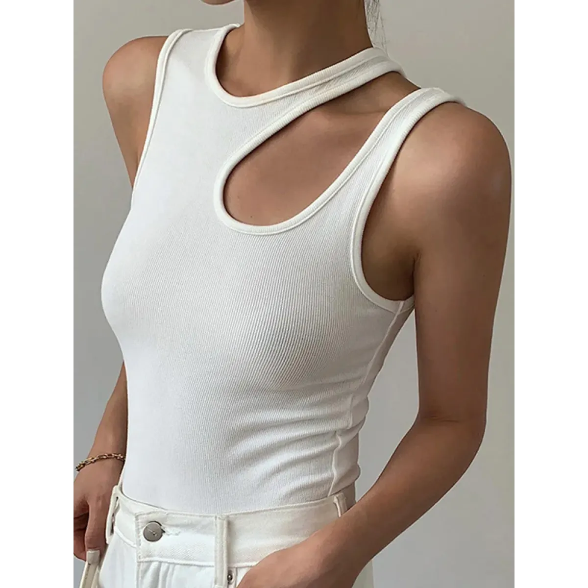 Harajuku Cutout Sleeveless Top - T-Shirts - T-Shirts - 1