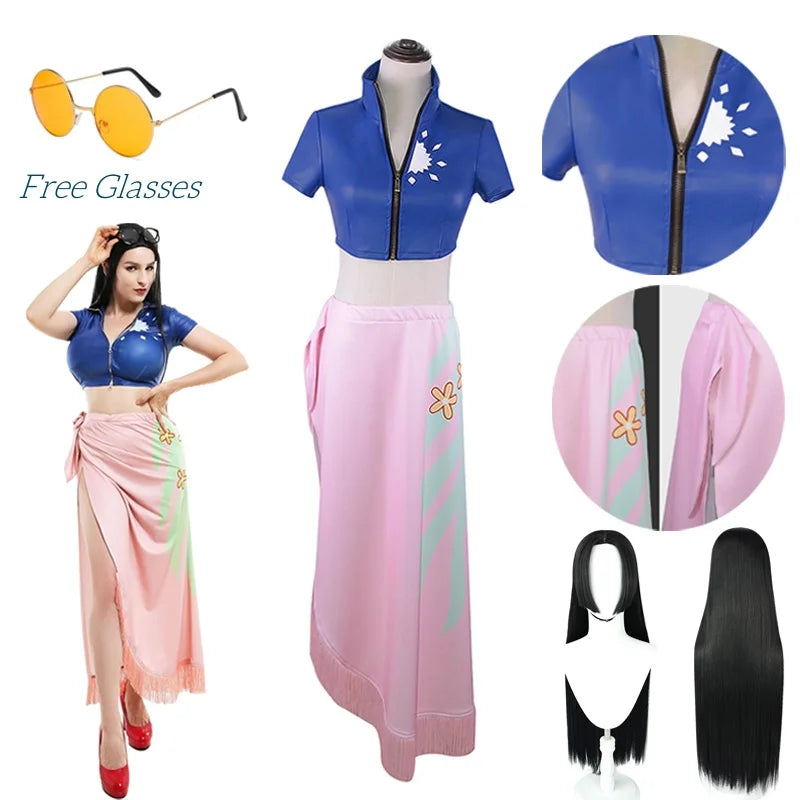 Nico Robin Cosplay Costume – One Piece Top and Skirt Outfit - Bottoms - Costumes - 2024 - 1 - Worldwide Shipping