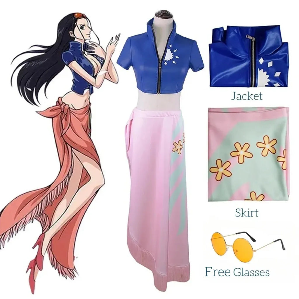 Nico Robin Cosplay Costume – One Piece Top and Skirt Outfit - Bottoms - Cosplay - 11