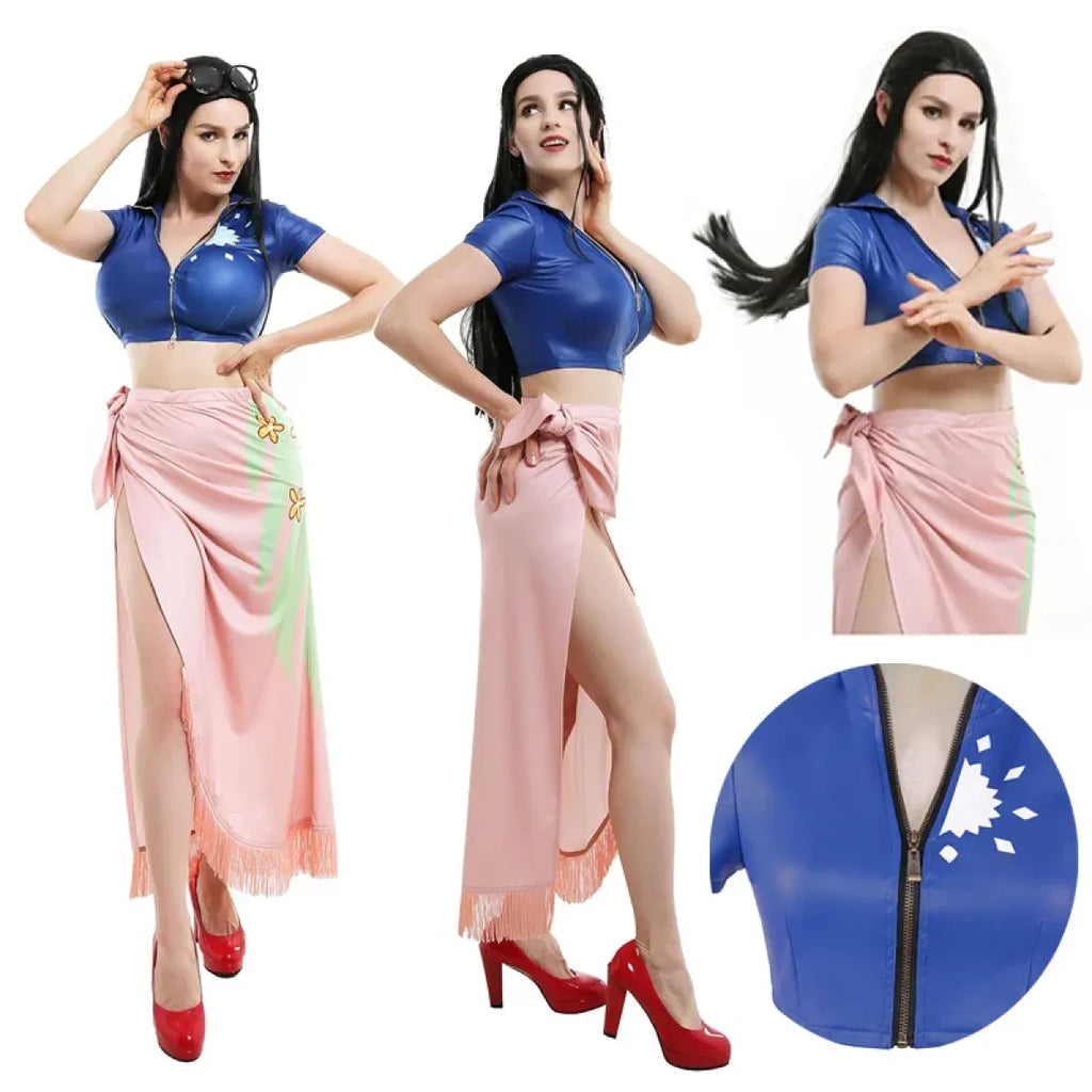 Nico Robin Cosplay Costume – One Piece Top and Skirt Outfit - Bottoms - Cosplay - 4