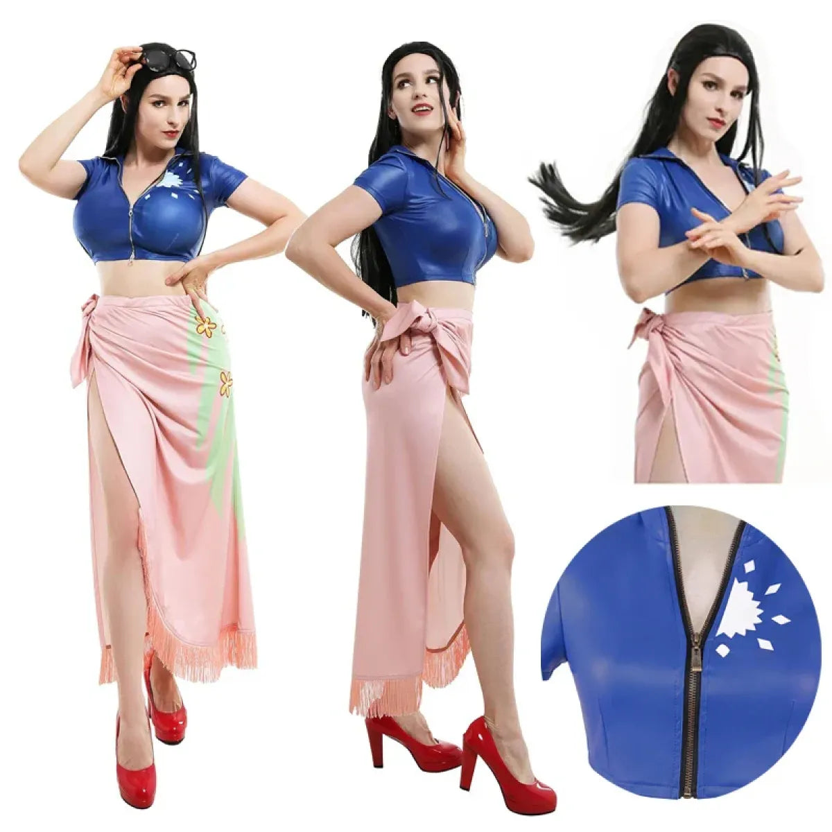 Nico Robin Cosplay Costume – One Piece Top and Skirt Outfit - Bottoms - Cosplay - 4