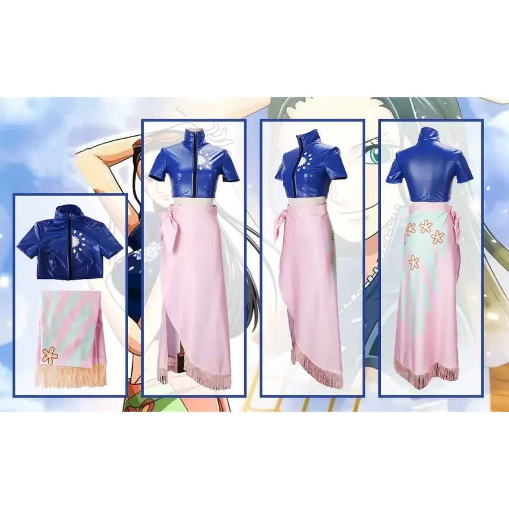 Nico Robin Cosplay Costume – One Piece Top and Skirt Outfit - Bottoms - Cosplay - 8
