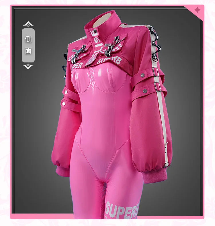 Nikki Alice Cosplay Costume – Pink Bodysuit Jacket Wig & Ears Set - Tops & Tees - Costumes - 2025 - 7 - Worldwide