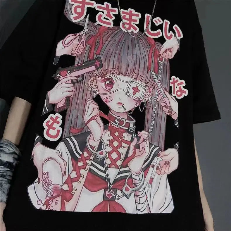 Nurse-Inspired Anime Oversized Tee - T-Shirts - Shirts & Tops - 3 - 2024