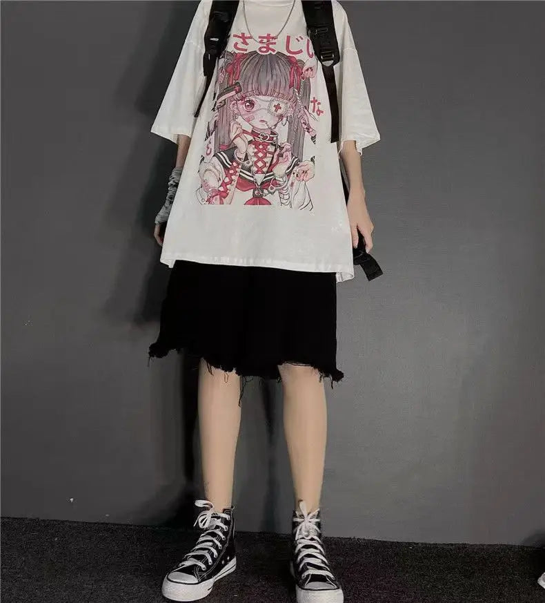 Nurse-Inspired Anime Oversized Tee - T-Shirts - Shirts & Tops - 5 - 2024