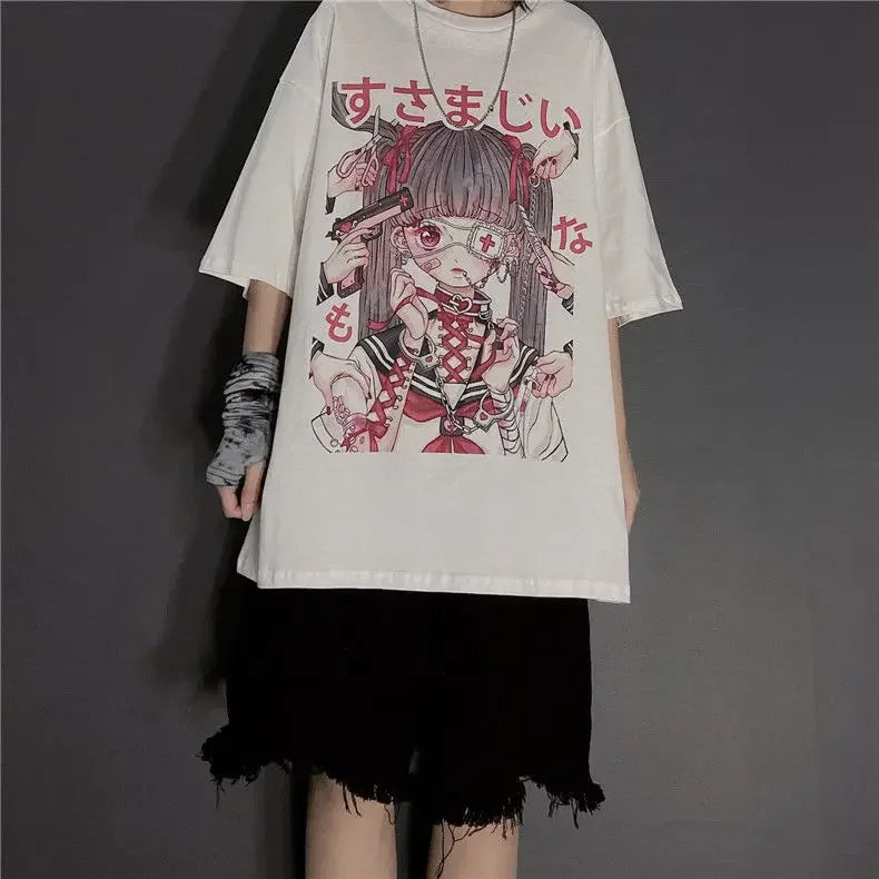 Nurse-Inspired Anime Oversized Tee - White / XXXL - T-Shirts - Shirts & Tops - 8 - 2024