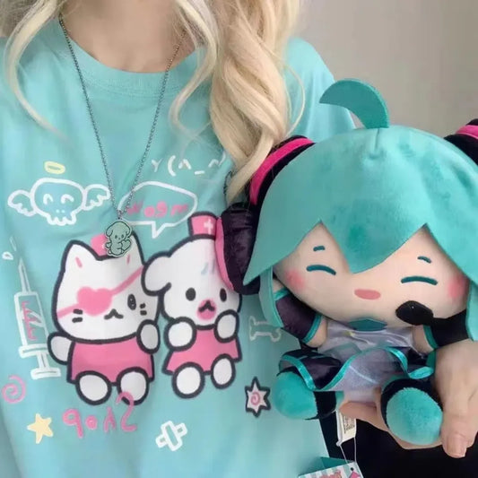 Harajuku Nurse Kitty Graphic Tee - T-Shirts - T-Shirt - 2