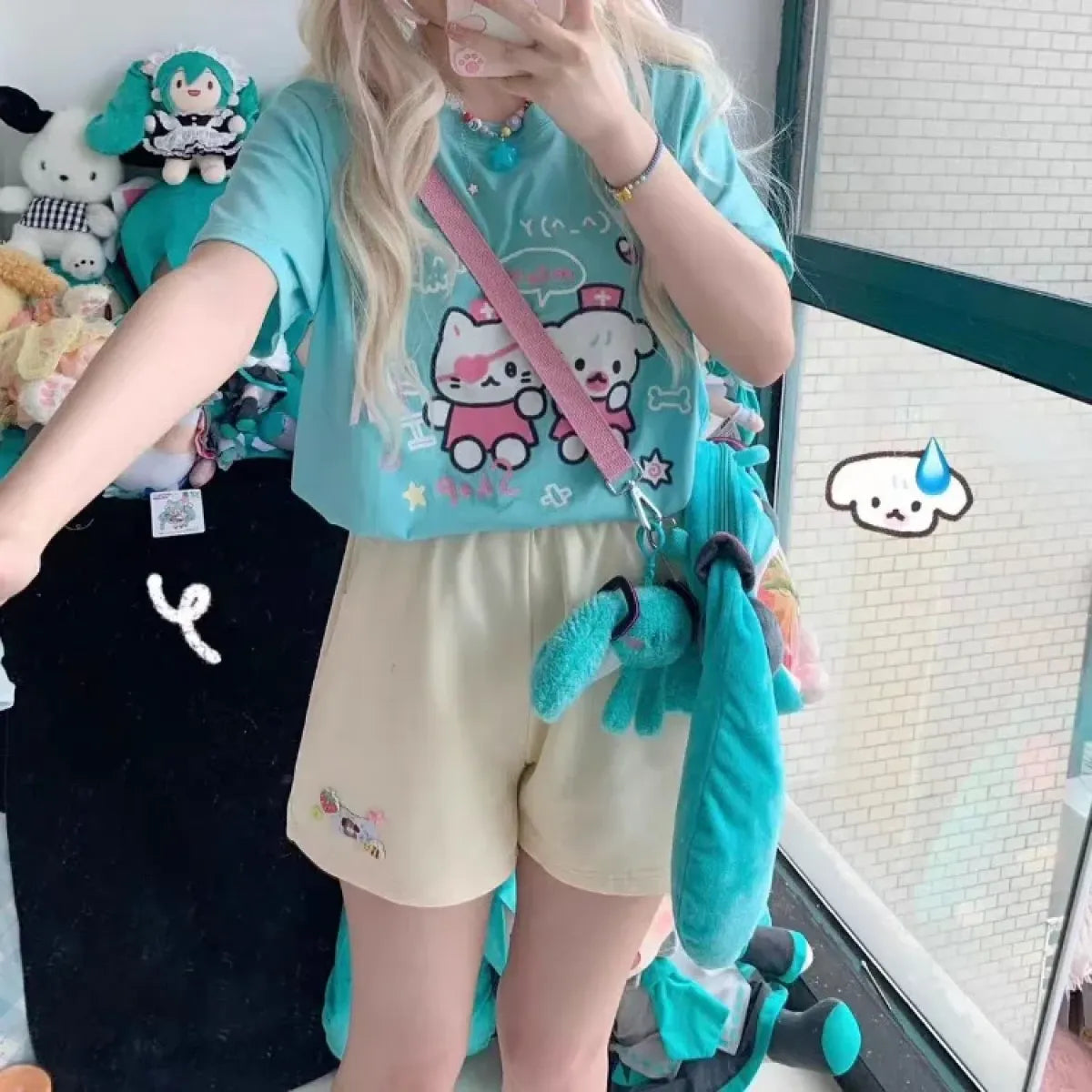 Harajuku Nurse Kitty Graphic Tee - T-Shirts - T-Shirt - 3