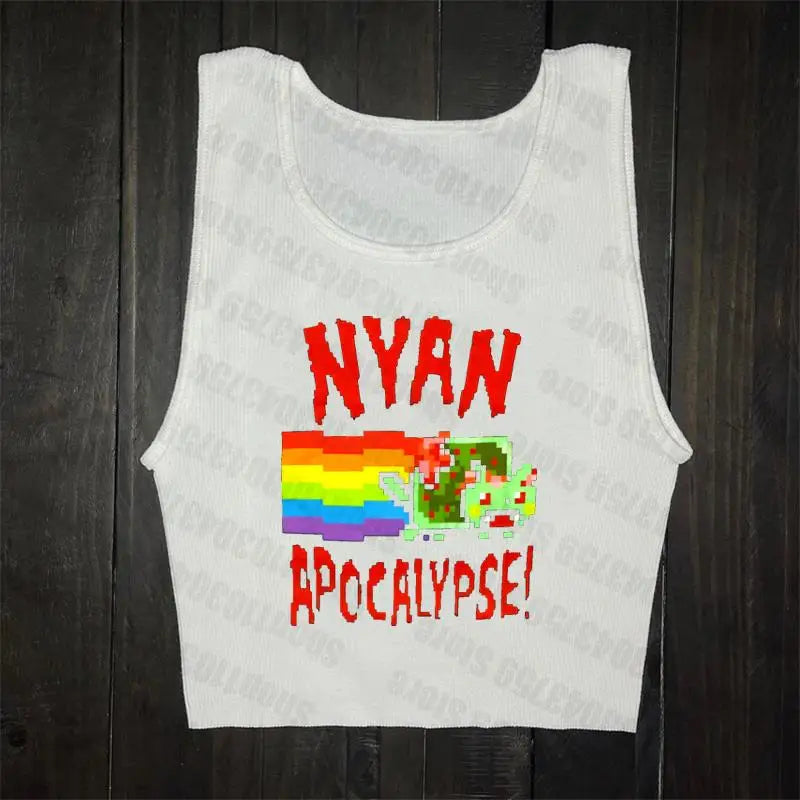 Nyan Apocalypse Harajuku Print Tee - 8 / S - T-Shirts - Shirts & Tops - 12 - 2024