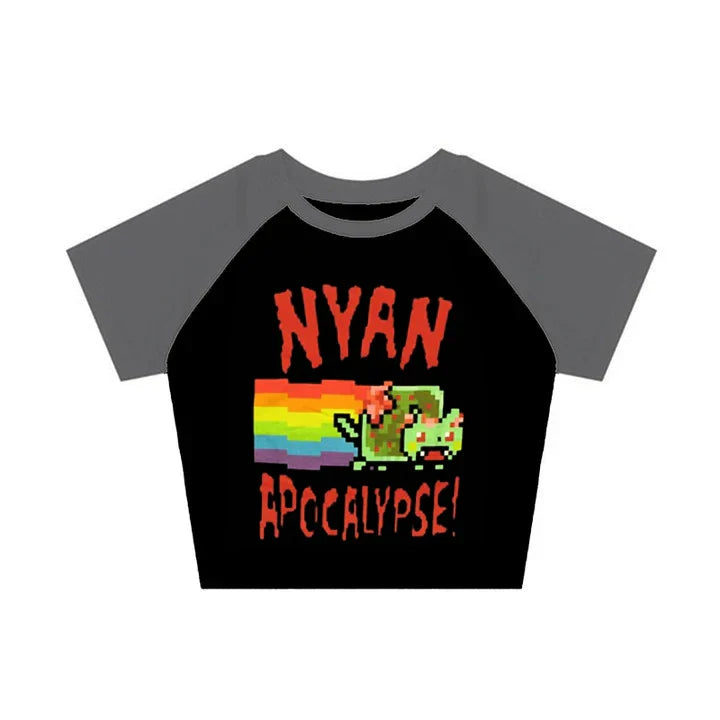 Nyan Apocalypse Harajuku Print Tee - 6 / S - T-Shirts - Shirts & Tops - 7 - 2024