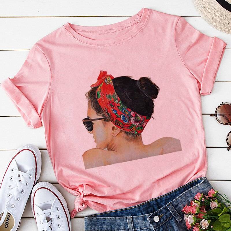 O-Neck Harajuku T-shirt - P6018E-Pink / XXL - T-Shirts - Shirts & Tops - 21 - 2024