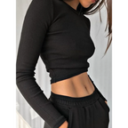 Sexy Ribbed Cropped T-Shirt - T-Shirts - Shirts & Tops - 1 - 2024