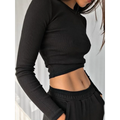 Sexy Ribbed Cropped T-Shirt - Black / L - T-Shirts - Shirts & Tops - 10 - 2024