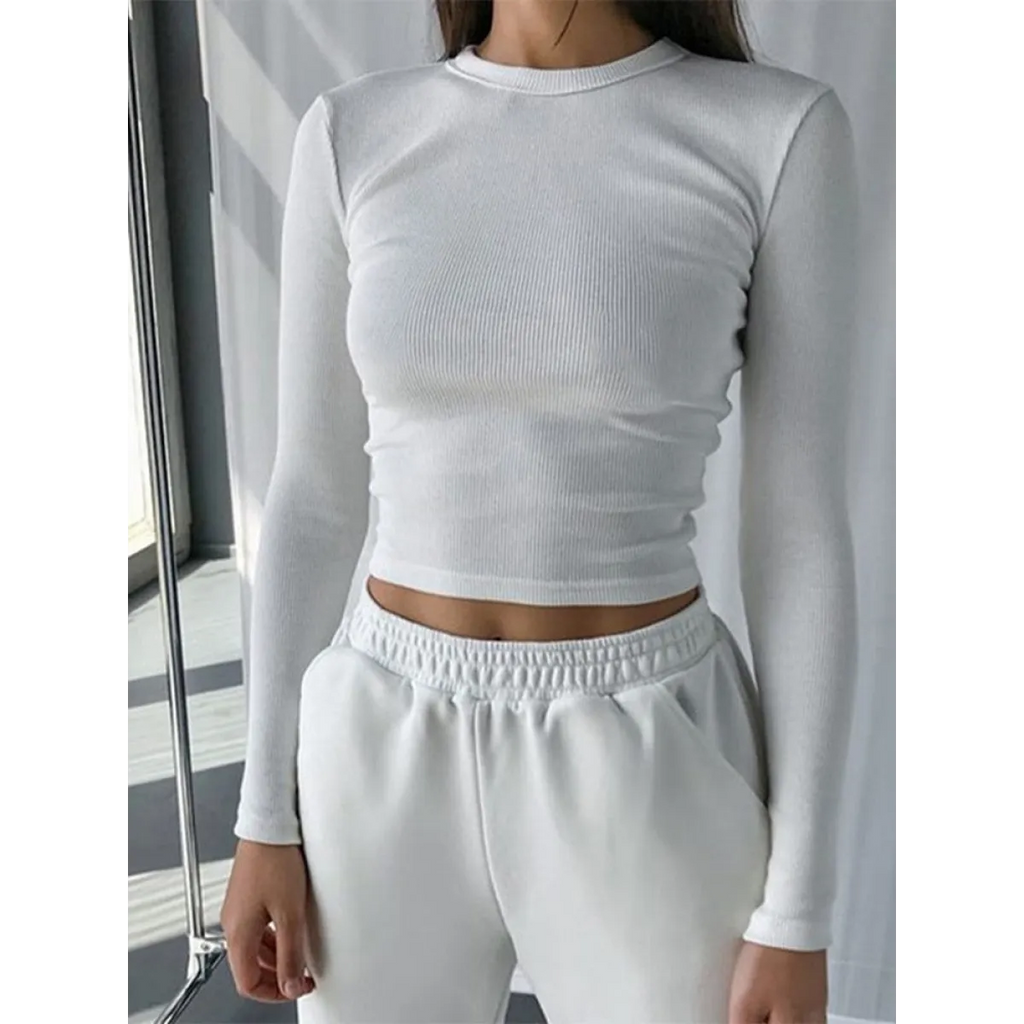 Sexy Ribbed Cropped T-Shirt - T-Shirts - Shirts & Tops - 2 - 2024
