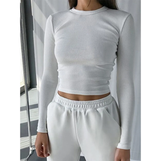Sexy Ribbed Cropped T-Shirt - White / L - T-Shirts - Shirts & Tops - 9 - 2024