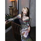 Grunge Oil Painting Off-Shoulder Midi Dress - All Dresses - Midi Dress - 1