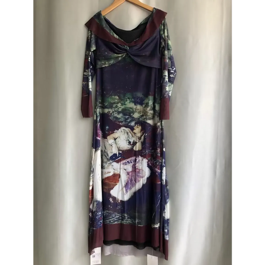 Grunge Oil Painting Off-Shoulder Midi Dress - All Dresses - Midi Dress - 6