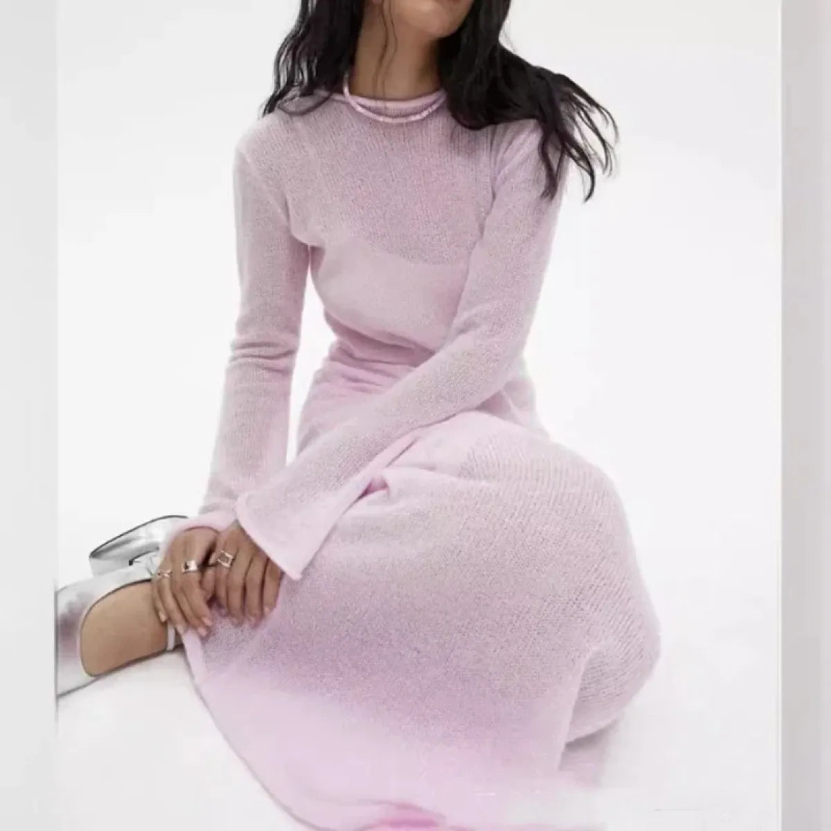 Soft Knit Ombre Maxi Sweater Dress - All Dresses - Dresses - 7