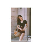 One-Piece Swimsuit – V-Neck Twist Front Cutout Design - Swimsuits - Swimwear - 10