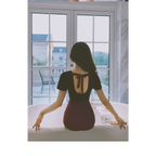 One-Piece Swimsuit – V-Neck Twist Front Cutout Design - Swimsuits - Swimwear - 13