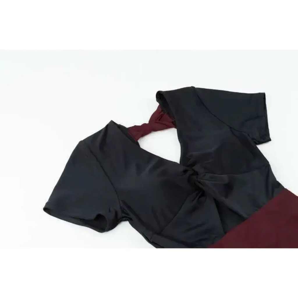 One-Piece Swimsuit – V-Neck Twist Front Cutout Design - Swimsuits - Swimwear - 14