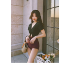 One-Piece Swimsuit – V-Neck Twist Front Cutout Design - Swimsuits - Swimwear - 9