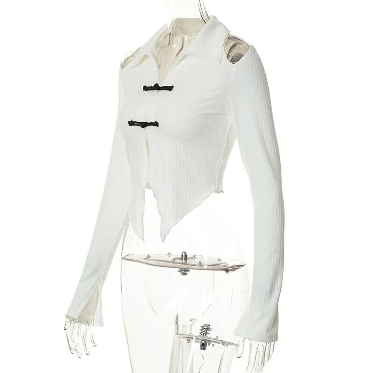 Open Shoulder Chinese Style Blouses - T-Shirts - 6